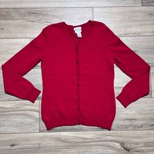 Jaclyn Smith Womens 100% Cashmere Long Sleeve Button Front Cardigan Sweater S